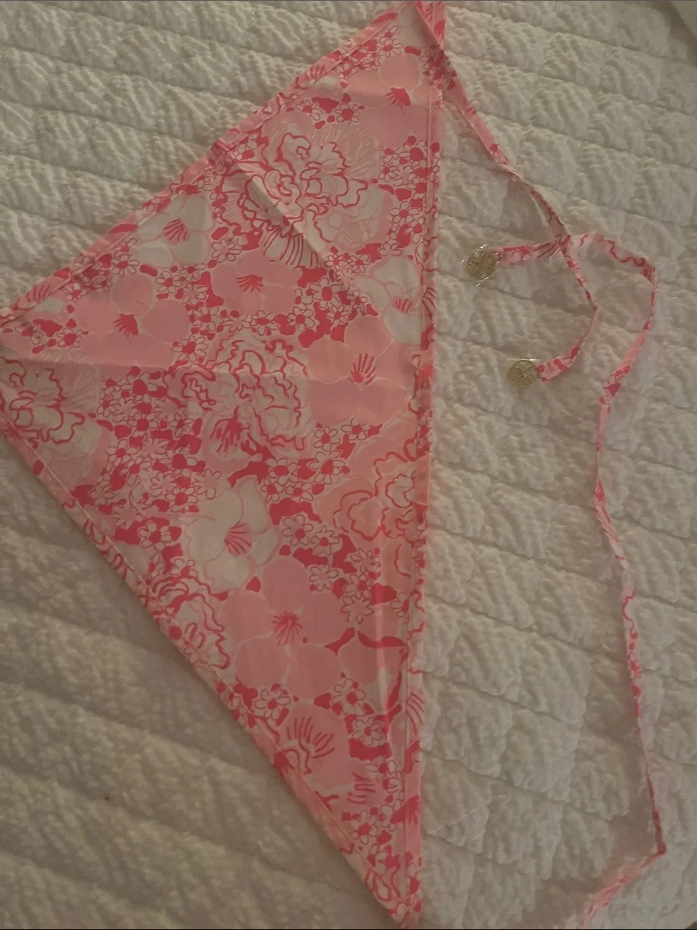 Lilly Pulitzer Pink & Green Floral Bandana set. Three different patterns